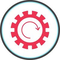 Gear Wheel Drawing Flat Circle Icon vector