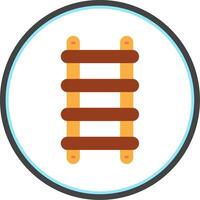 Stepladder Flat Circle Icon vector