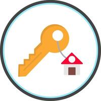 House Key Flat Circle Icon vector