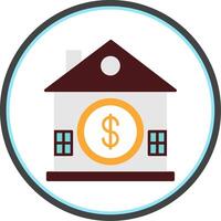 House Saving Flat Circle Icon vector