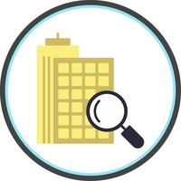 Search Apartment Flat Circle Icon vector