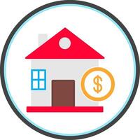 Home Loan Flat Circle Icon vector