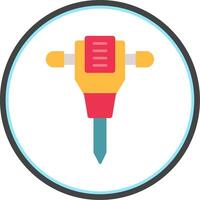 Jack Hammer Flat Circle Icon vector