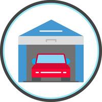 Garage Flat Circle Icon vector