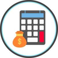 Calculating Flat Circle Icon vector