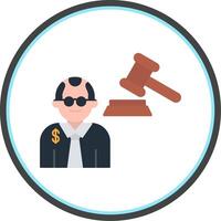 Judge Giving Order Flat Circle Icon vector