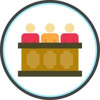 Panel of judges Flat Circle Icon vector