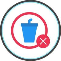 No Drinks Flat Circle Icon vector