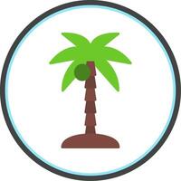Coconut Tree Flat Circle Icon vector