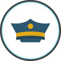 Policeman's hat Flat Circle Icon vector