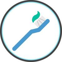 Toothbrush Flat Circle Icon vector