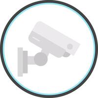 Security Camera Flat Circle Icon vector