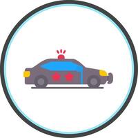 Police Car Flat Circle Icon vector