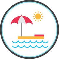 Summer Flat Circle Icon vector