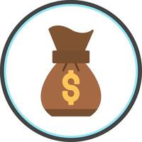 Money bag Flat Circle Icon vector