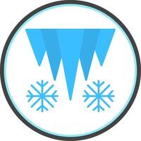 Icicle Flat Circle Icon vector
