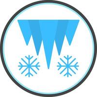 Icicle Flat Circle Icon vector