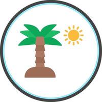 Palm Tree Flat Circle Icon vector