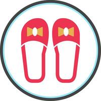 Slippers Flat Circle Icon vector