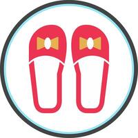 Slippers Flat Circle Icon vector