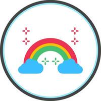 Rainbow Flat Circle Icon vector