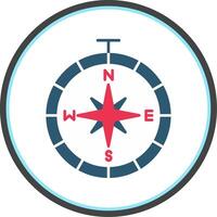 Compass Flat Circle Icon vector