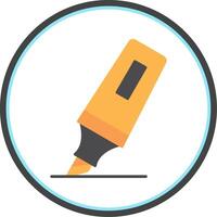 Highlighter Flat Circle Icon vector