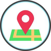 Map Flat Circle Icon vector