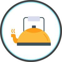 Kettle Flat Circle Icon vector