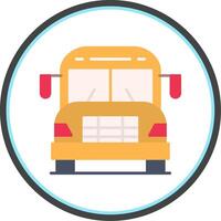 colegio autobús plano circulo icono vector