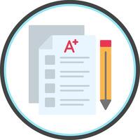 Exam Flat Circle Icon vector