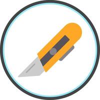 Utility Knife Flat Circle Icon vector
