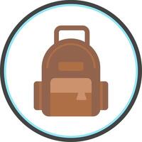 mochila plano circulo icono vector