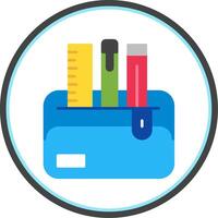 Pencil Case Flat Circle Icon vector