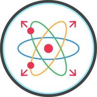 Atom Flat Circle Icon vector