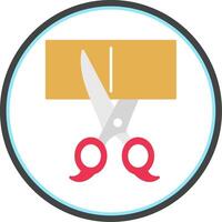 Scissors Flat Circle Icon vector
