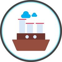 Steamboat Flat Circle Icon vector