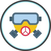 Gas Mask Flat Circle Icon vector