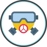 Gas Mask Flat Circle Icon vector