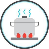 Boiling Flat Circle Icon vector