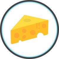 Cheese Flat Circle Icon vector