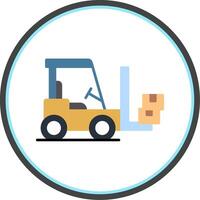 ForkLifter Flat Circle Icon vector