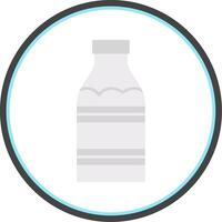 Leche botella plano circulo icono vector