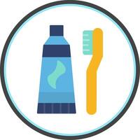 Tooth Paste Flat Circle Icon vector