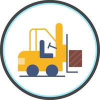 Forklift Flat Circle Icon vector