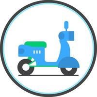 Scooter Flat Circle Icon vector