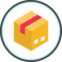 Delivery Box Flat Circle Icon vector