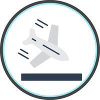 Plane Flat Circle Icon vector