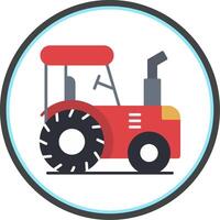 tractor plano circulo icono vector