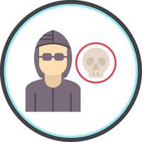 Robber Flat Circle Icon vector